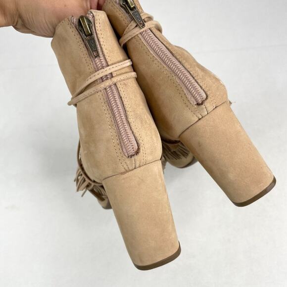 Marabelle Bacio Suede Beige Booties 8 - Picture 9 of 15